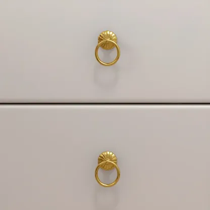 Modern White Wood Nightstand with Glass Top 2 Drawers Image - 11