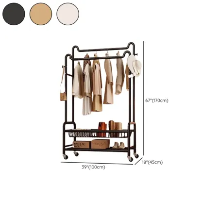 Modern Metal Coat Rack with Storage and Shelves Image - 23