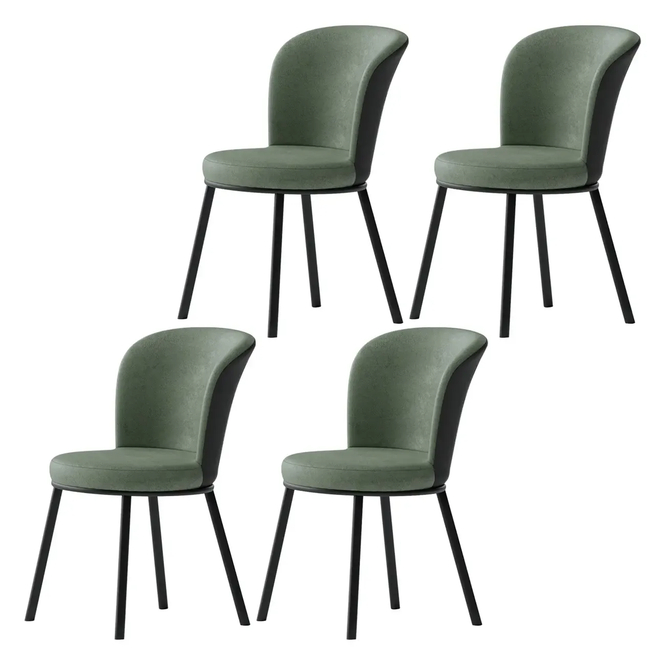 Contemporary Pink Cotton Upholstered Dining Chair Image - 24