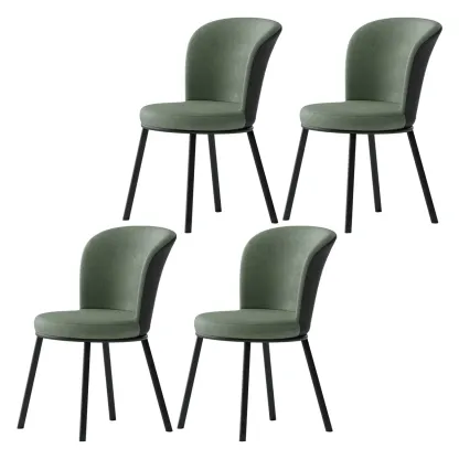 Contemporary Pink Cotton Upholstered Dining Chair Image - 24