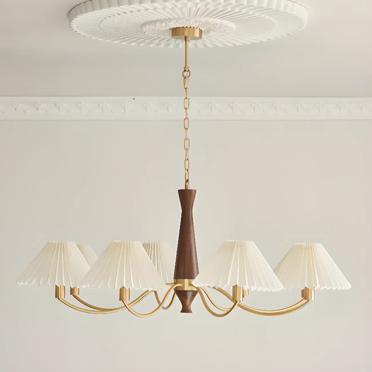 Modern Adjustable Pleated Fabric Chandelier for Living Room Image - 8 | homeyfad