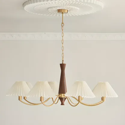 Modern Adjustable Pleated Fabric Chandelier for Living Room Image - 8