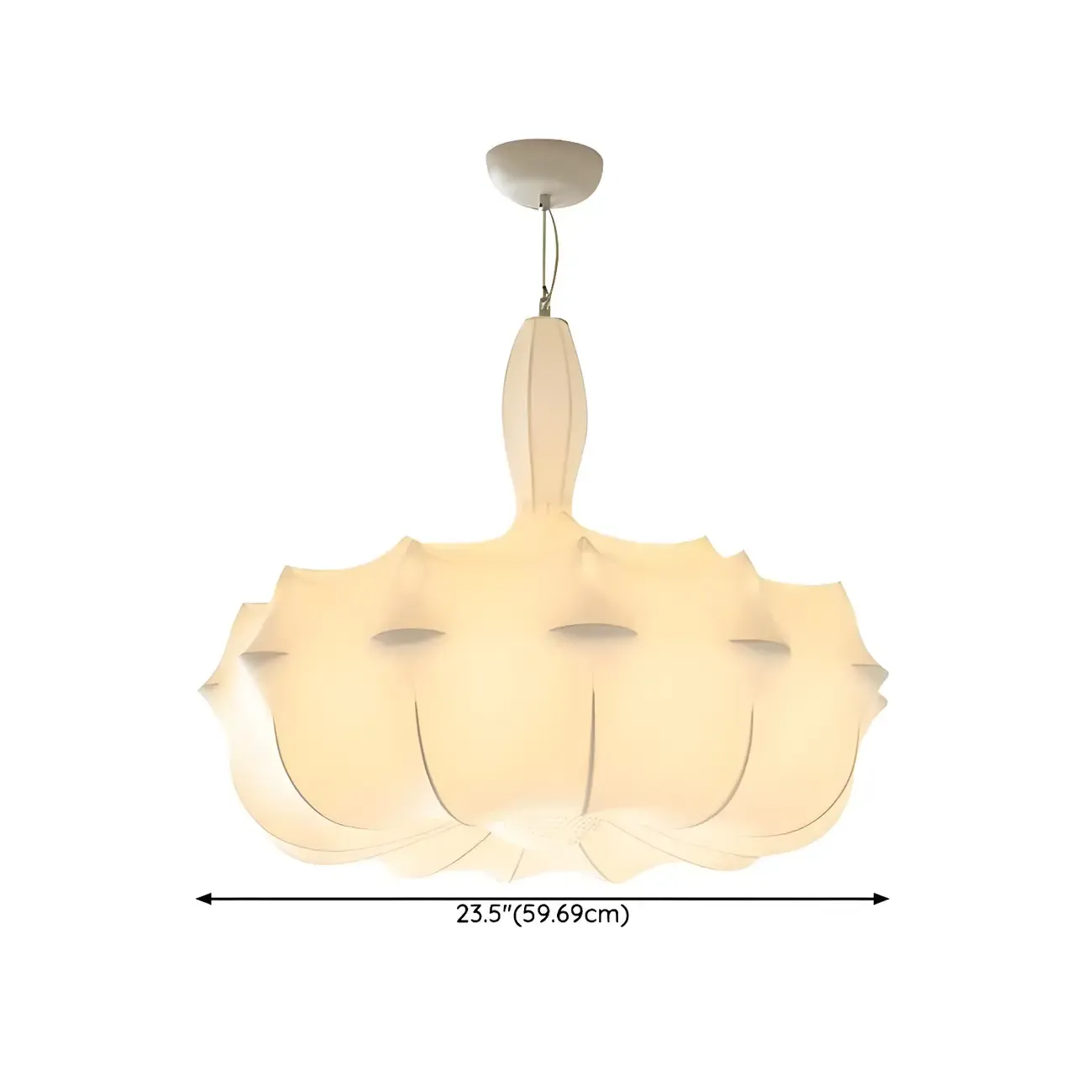 Modern White Fabric Chandelier for Living Room Decor #size