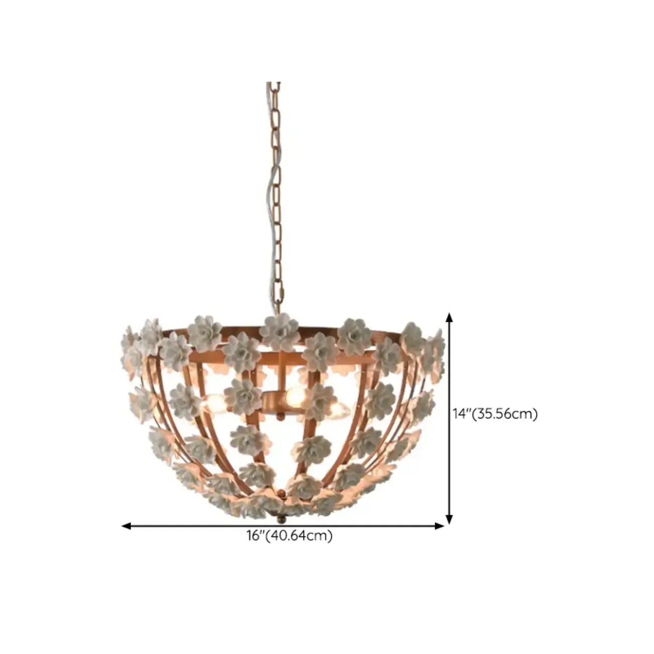 Modern Dome Ceramics Chandelier for Elegant Dining Room #size