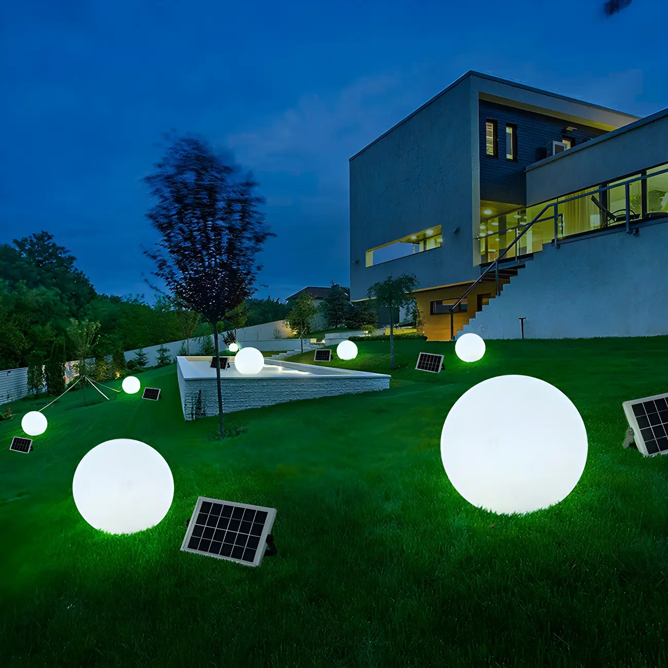 Solar LED Landscape Ball Garden Light for Outdoor Pathway Image - 6 | homeyfad