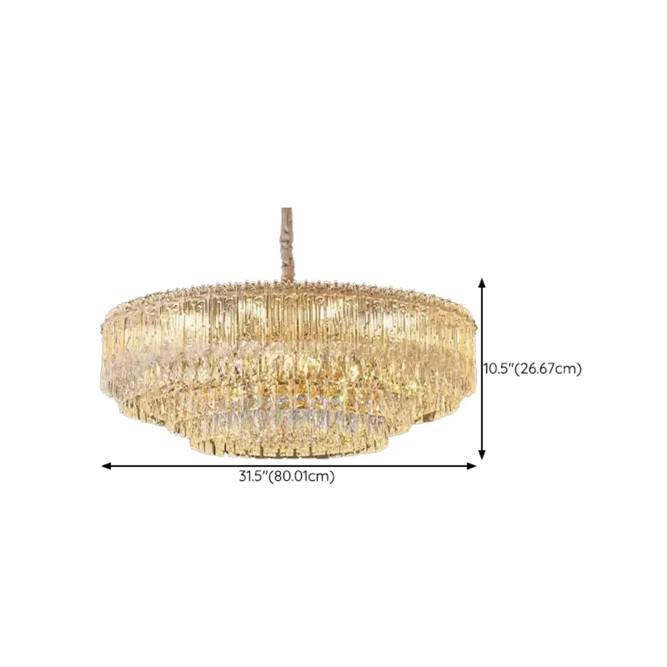 Adjustable Modern Luxury Crystal Chandelier with Multi-Tier Image - 15