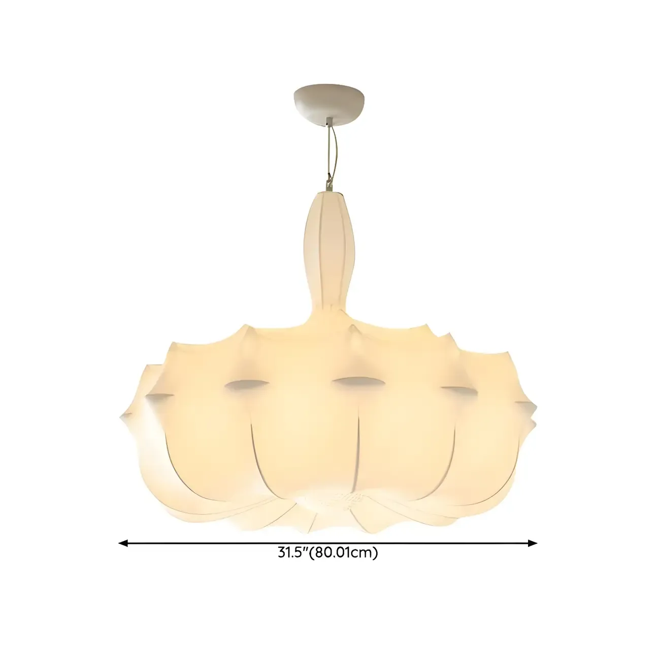 Modern White Fabric Chandelier for Living Room Decor Image - 10