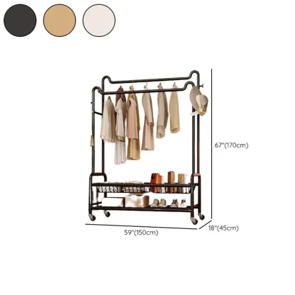 Modern Metal Coat Rack with Storage and Shelves Image - 25
