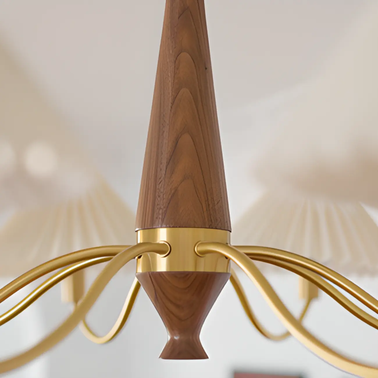 Modern Adjustable Pleated Fabric Chandelier for Living Room Image - 10 | homeyfad