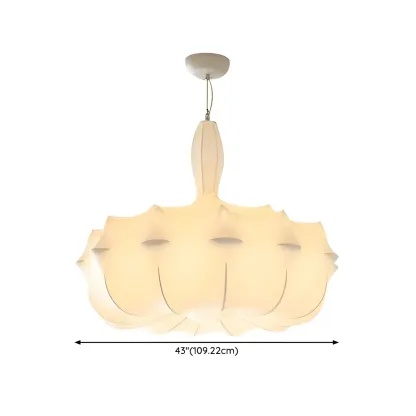 Modern White Fabric Chandelier for Living Room Decor Image - 11