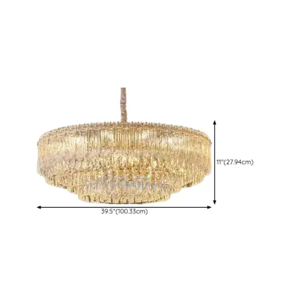 Adjustable Modern Luxury Crystal Chandelier with Multi-Tier Image - 16