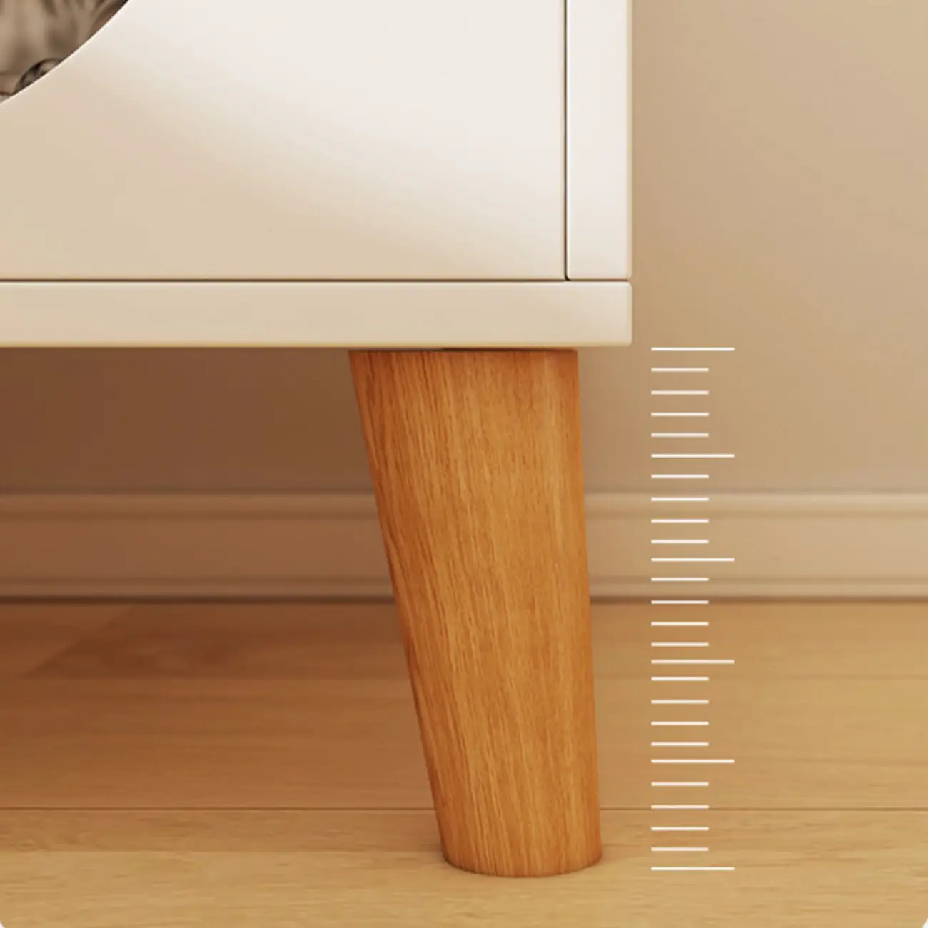 Modern Natural Wood Pet-Friendly Bedside Table with Bear Pattern Image - 7 | homeyfad