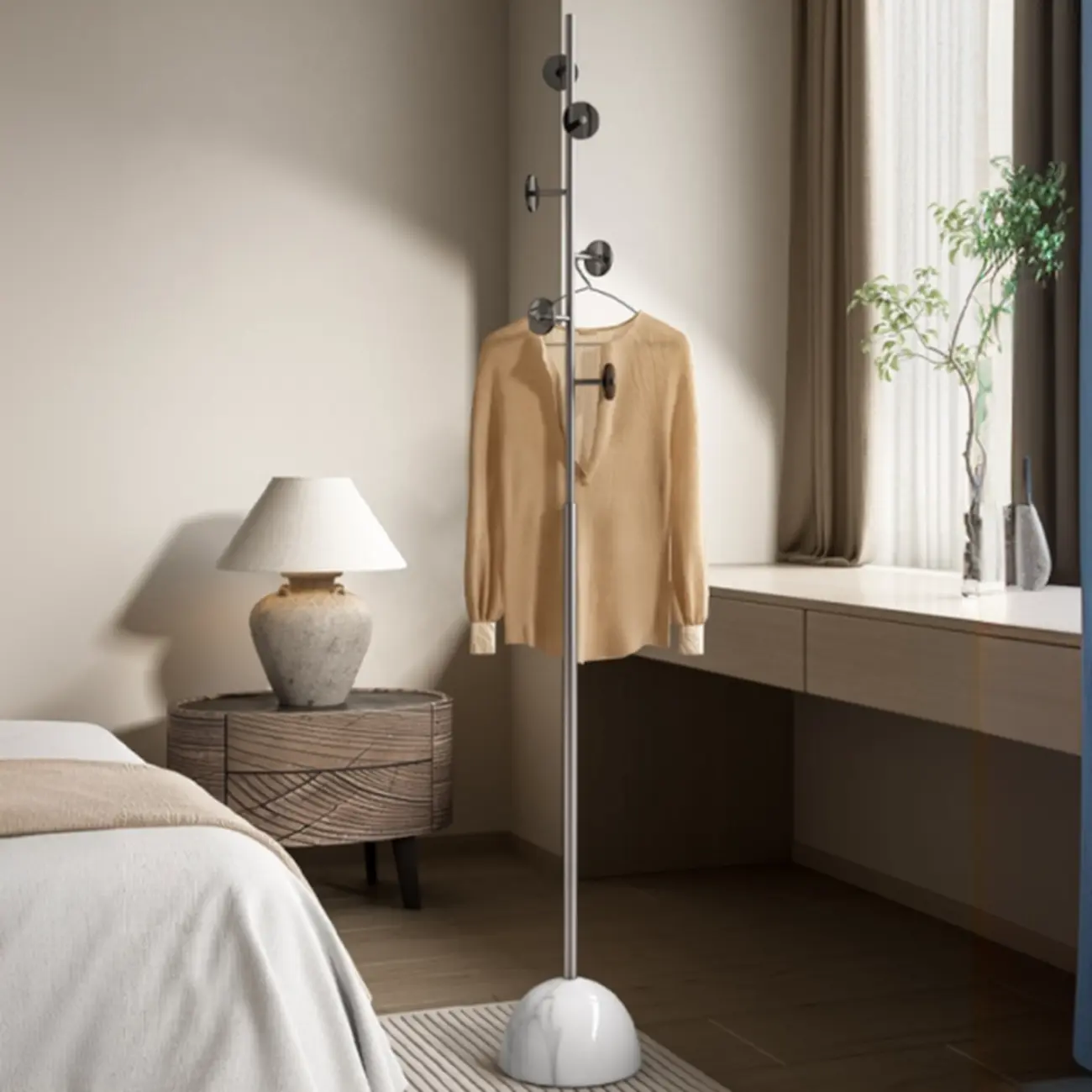 Glam Metal Freestanding Coat Rack in Black Image - 6 | homeyfad