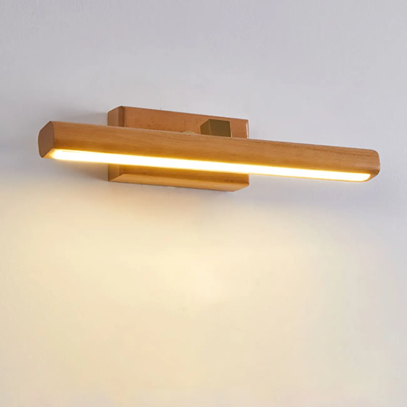 Modern Linear Wooden LED Vanity Light with Wall Mounted Image - 11 | homeyfad