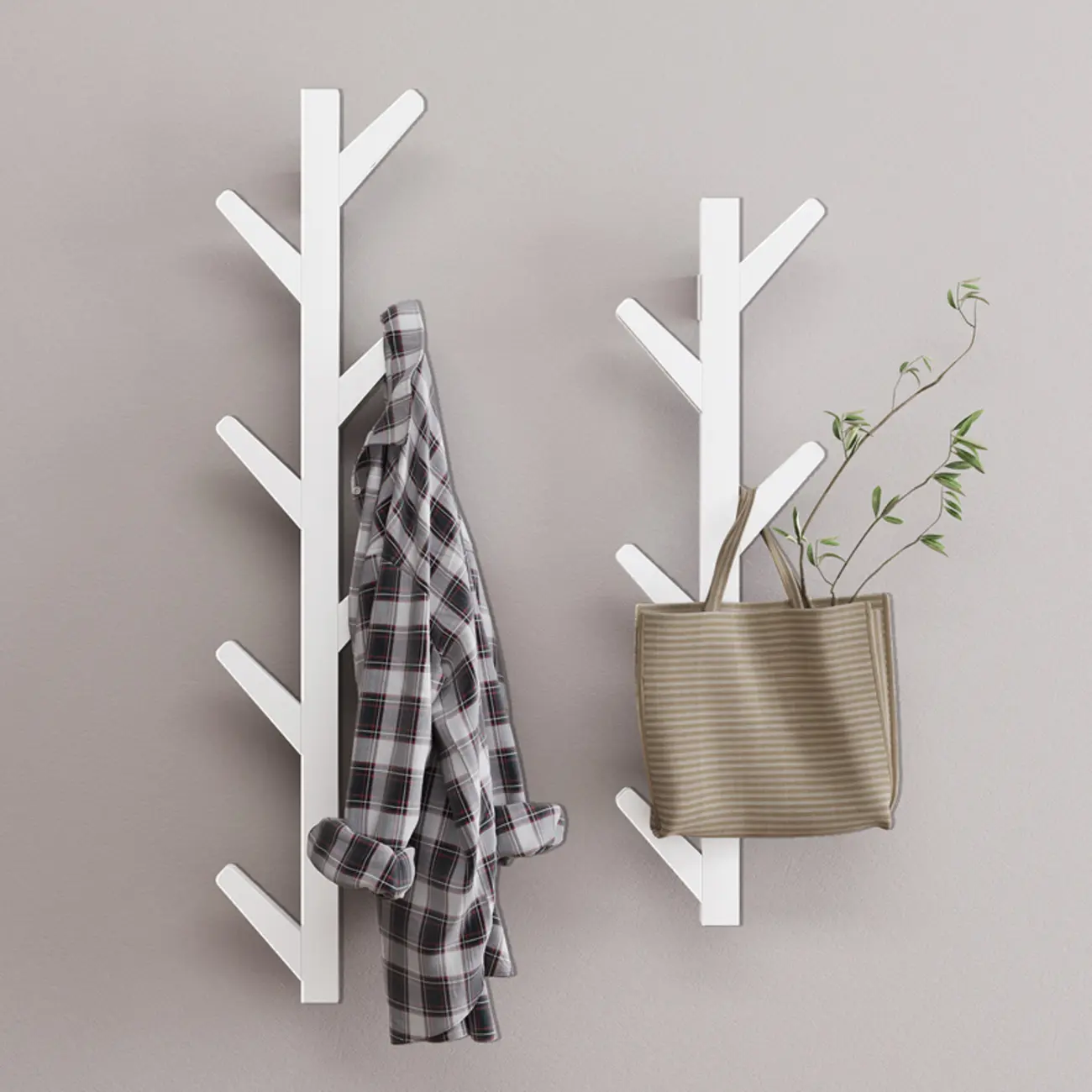 Modern Bamboo Wall-Mounted Coat Rack Image - 4 | homeyfad
