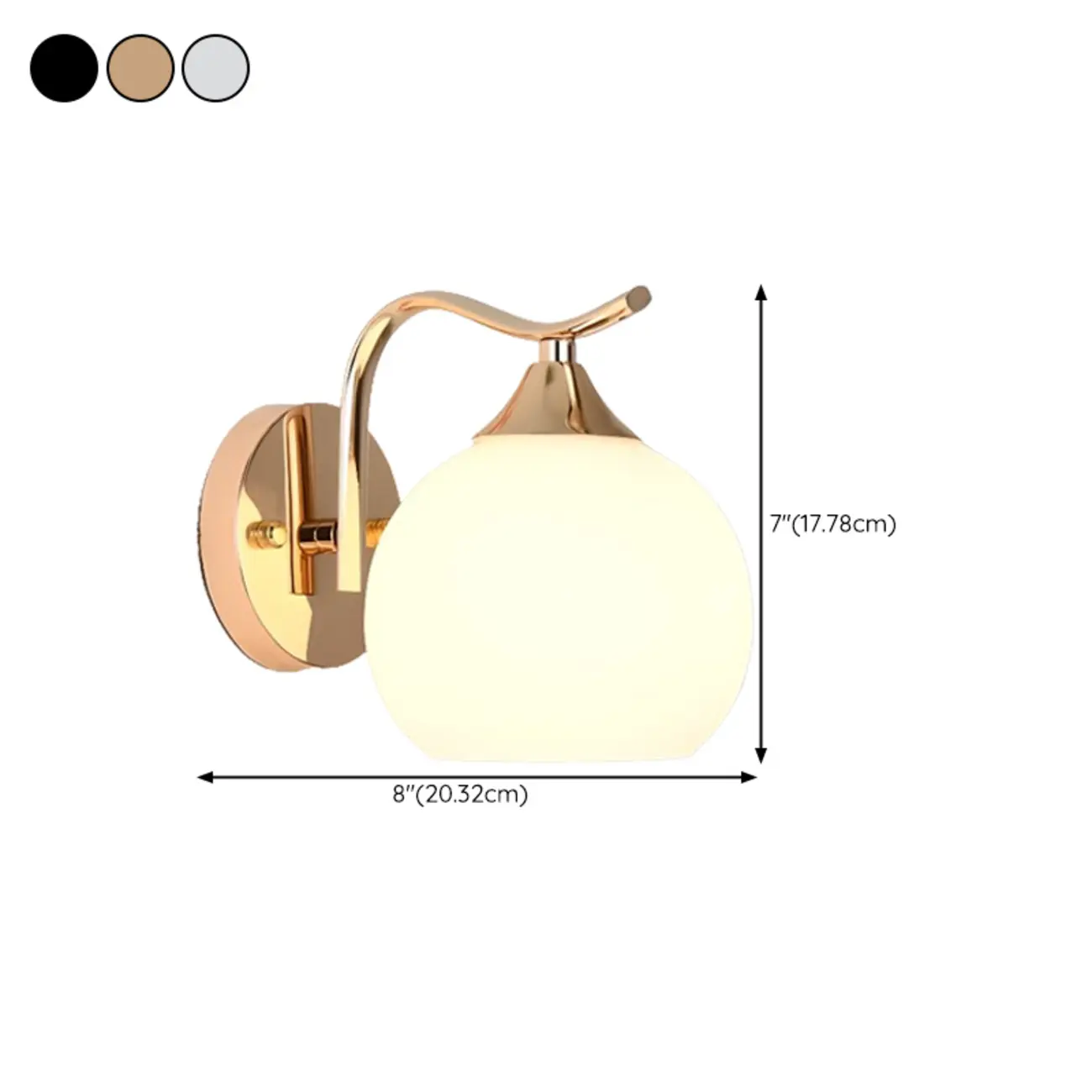 Modern Globe Bathroom Vanity Light with Chrome Finish #size | homeyfad