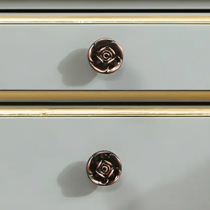 Elegant Grey Wood Nightstand with Storage Drawers Image - 12