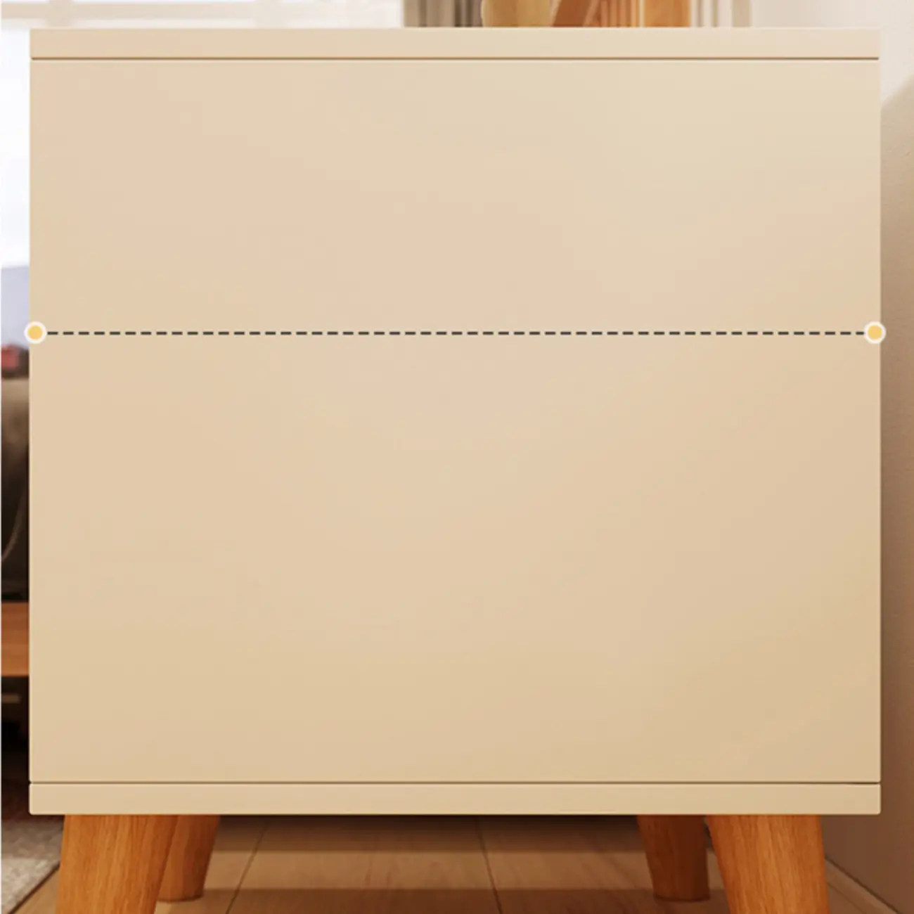 Modern Natural Wood Pet-Friendly Bedside Table with Bear Pattern Image - 8 | homeyfad