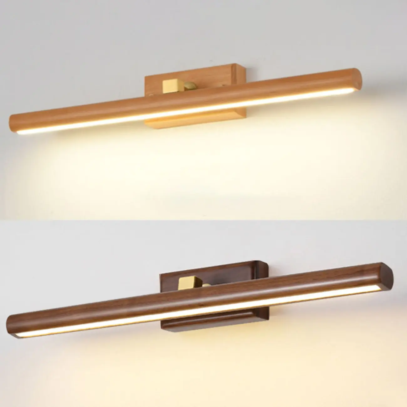 Modern Linear Wooden LED Vanity Light with Wall Mounted Image - 12 | homeyfad