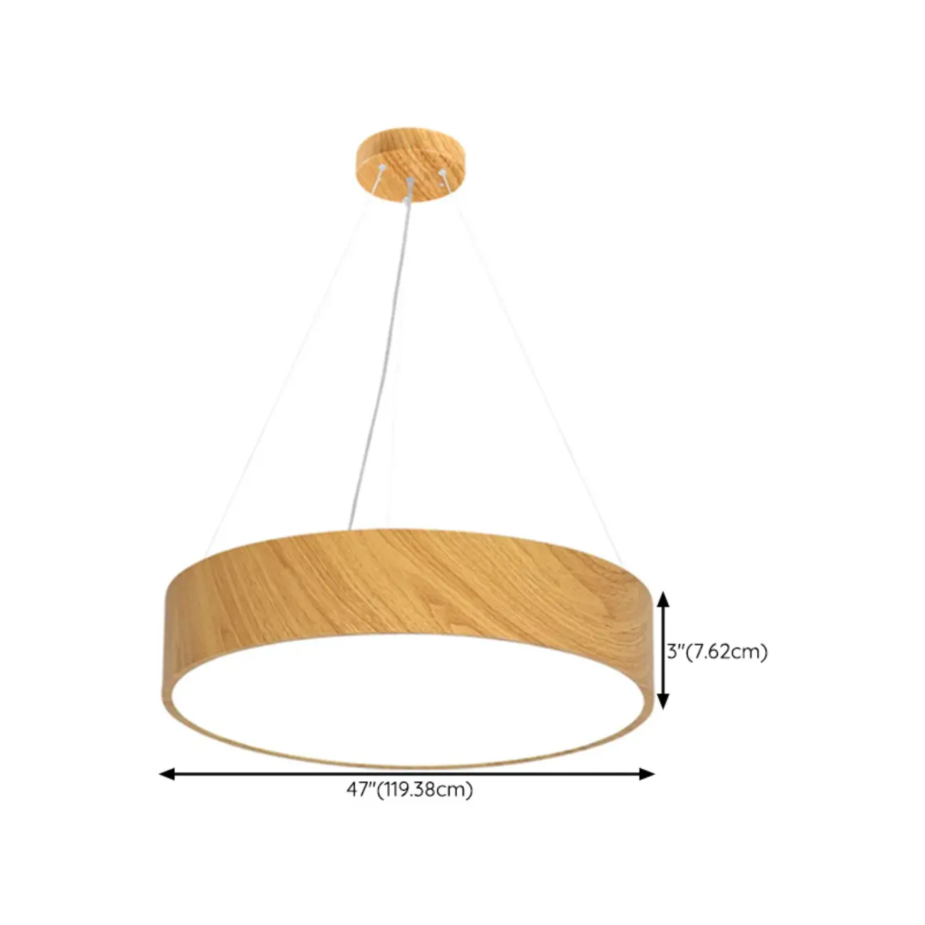 Modern Circular Wood LED Chandelier with Adjustable Height  Image - 11 | homeyfad