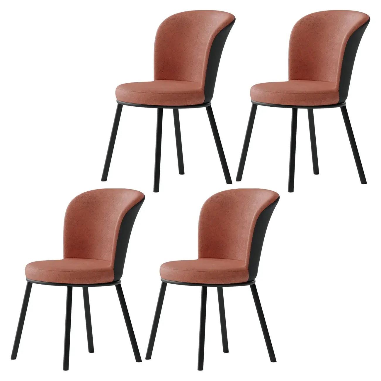 Contemporary Pink Cotton Upholstered Dining Chair Image - 29
