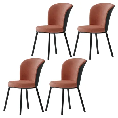 Contemporary Pink Cotton Upholstered Dining Chair Image - 29