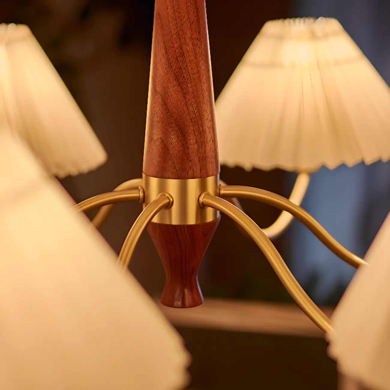 Modern Adjustable Pleated Fabric Chandelier for Living Room Image - 13 | homeyfad