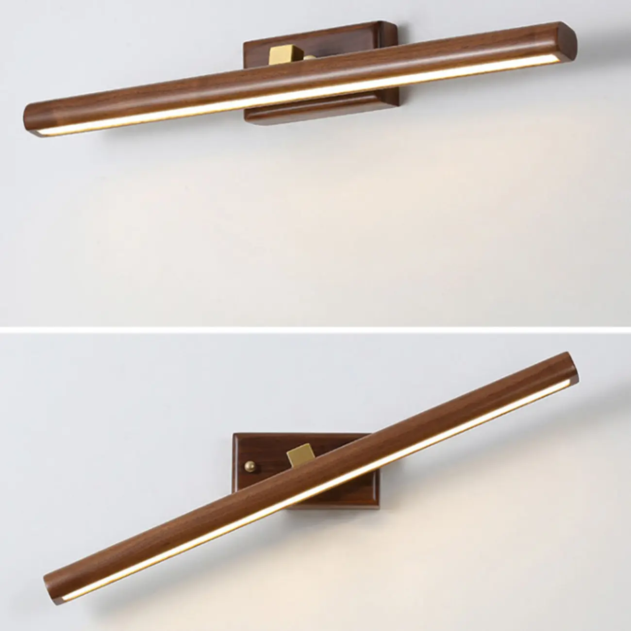 Modern Linear Wooden LED Vanity Light with Wall Mounted Image - 14 | homeyfad