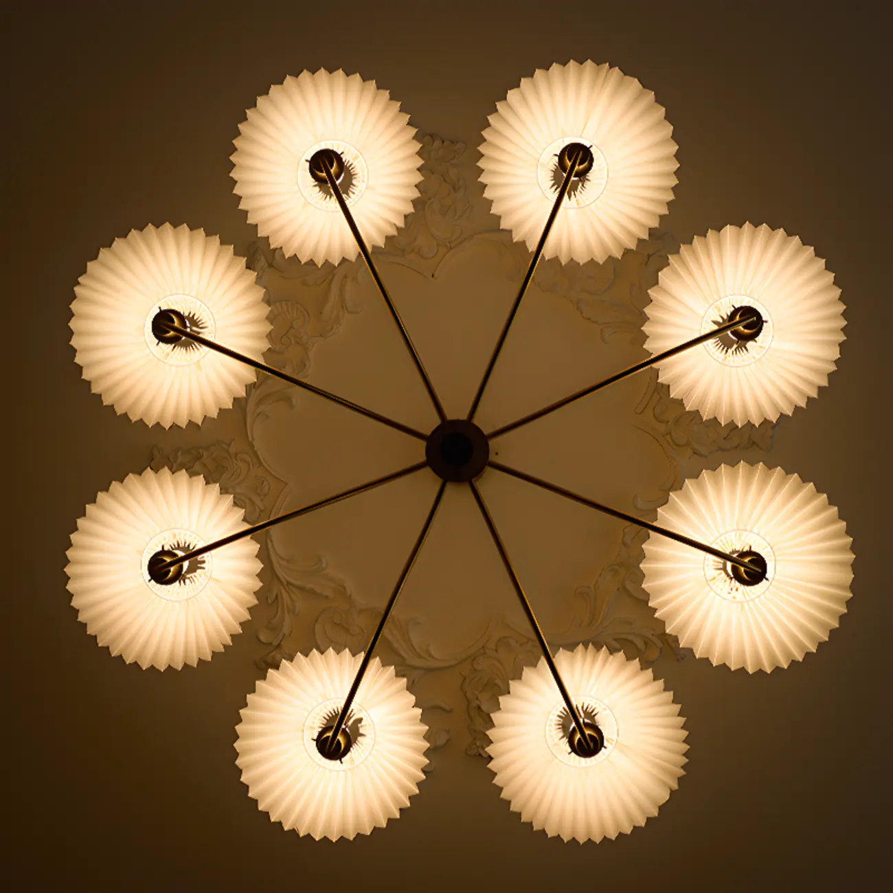 Modern Adjustable Pleated Fabric Chandelier for Living Room Image - 14 | homeyfad