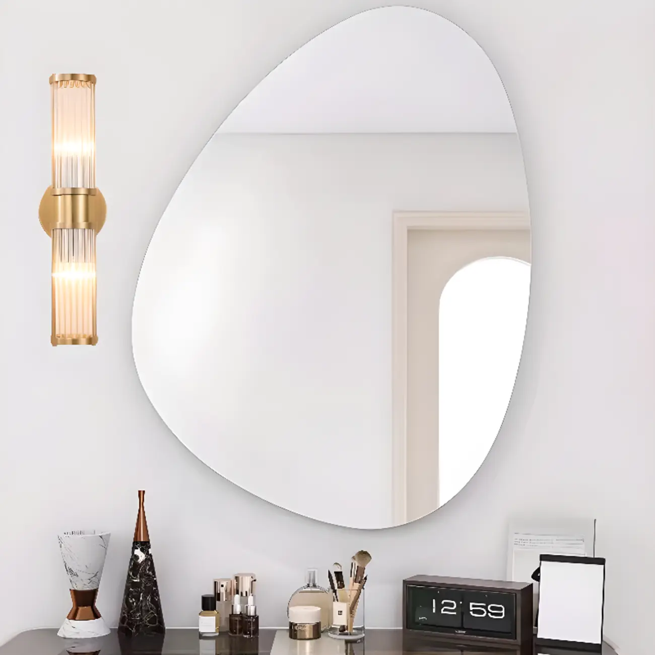 Modern Vertical Glass LED Bathroom Vanity Light with Mini Size Image - 1 | homeyfad