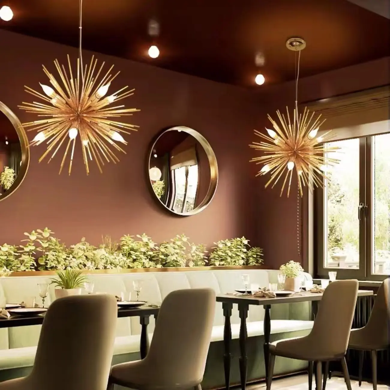 Modern Starburst Aluminum Chandelier for Dining Room Decor Image - 2 | homeyfad