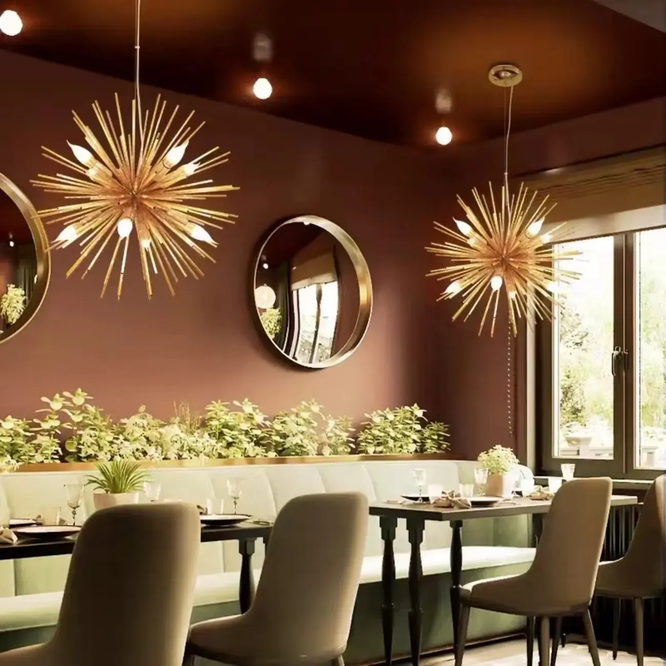 Modern Starburst Aluminum Chandelier for Dining Room Decor Image - 2