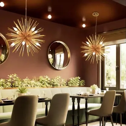 Modern Starburst Aluminum Chandelier for Dining Room Decor Image - 2