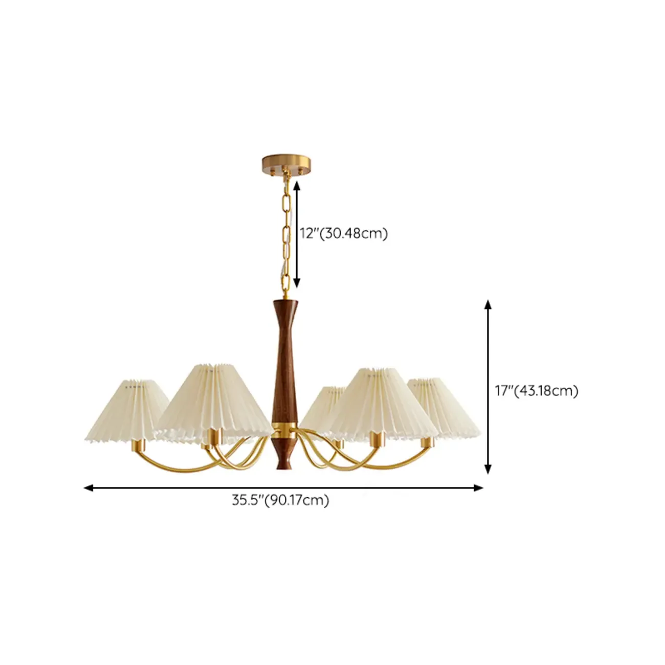 Modern Adjustable Pleated Fabric Chandelier for Living Room Image - 16