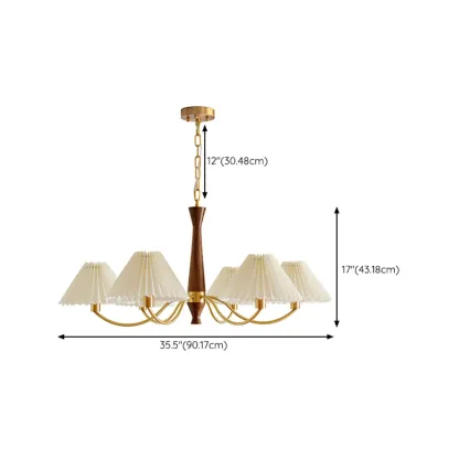 Modern Adjustable Pleated Fabric Chandelier for Living Room Image - 16