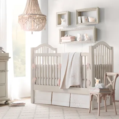 Elegant White Beaded Chandelier for Modern Dining Room Image - 3