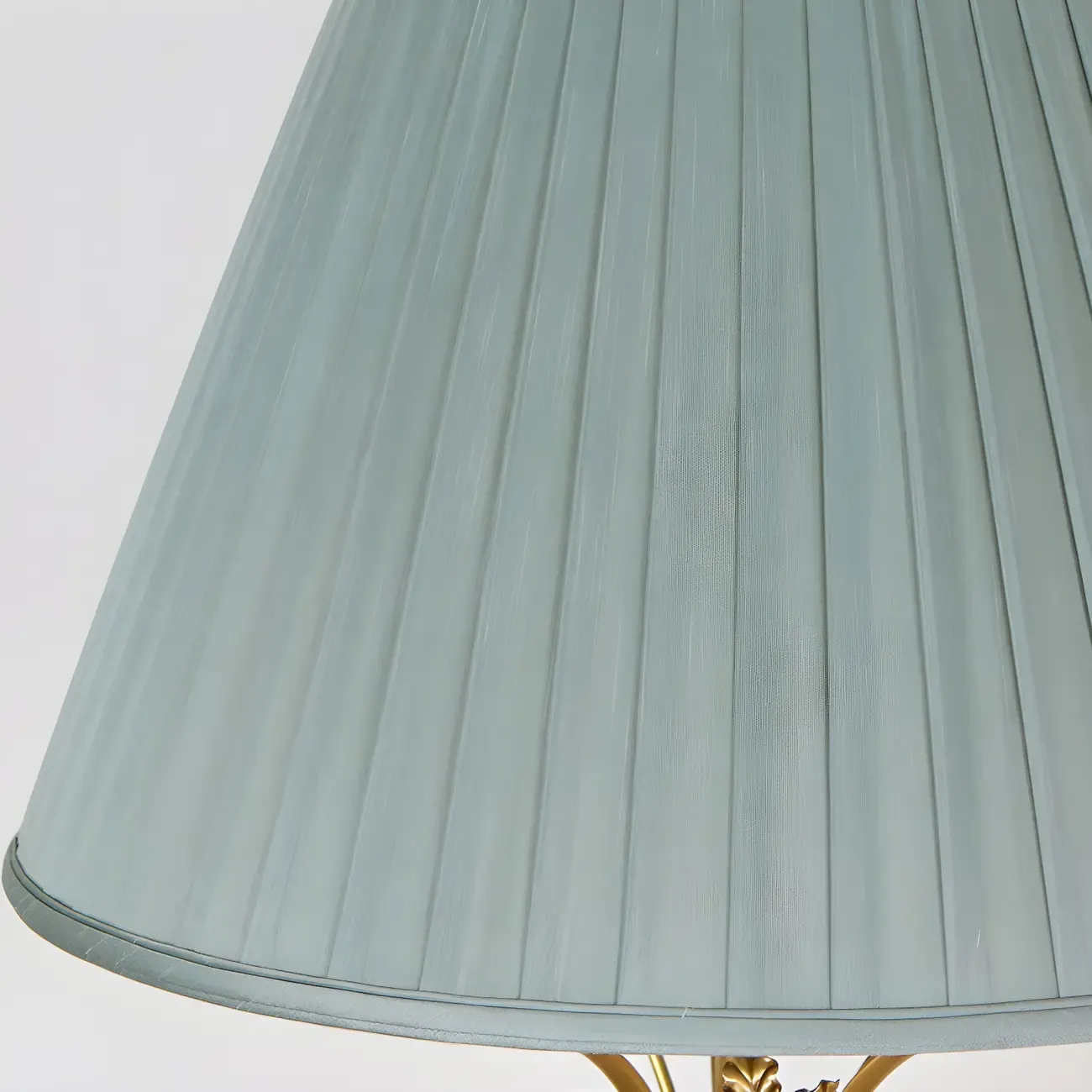 Retro Green Metal Floor Lamp with Brass and Marble Base for Living Room Image - 3