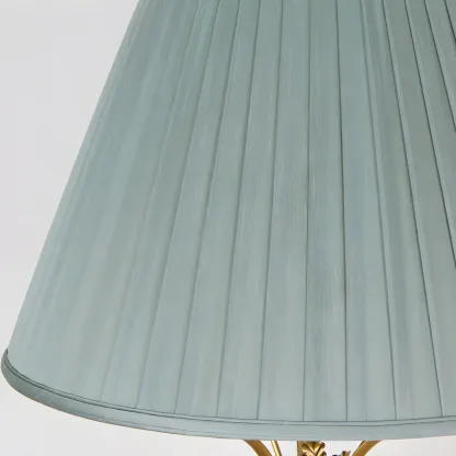 Retro Green Metal Floor Lamp with Brass and Marble Base for Living Room Image - 3