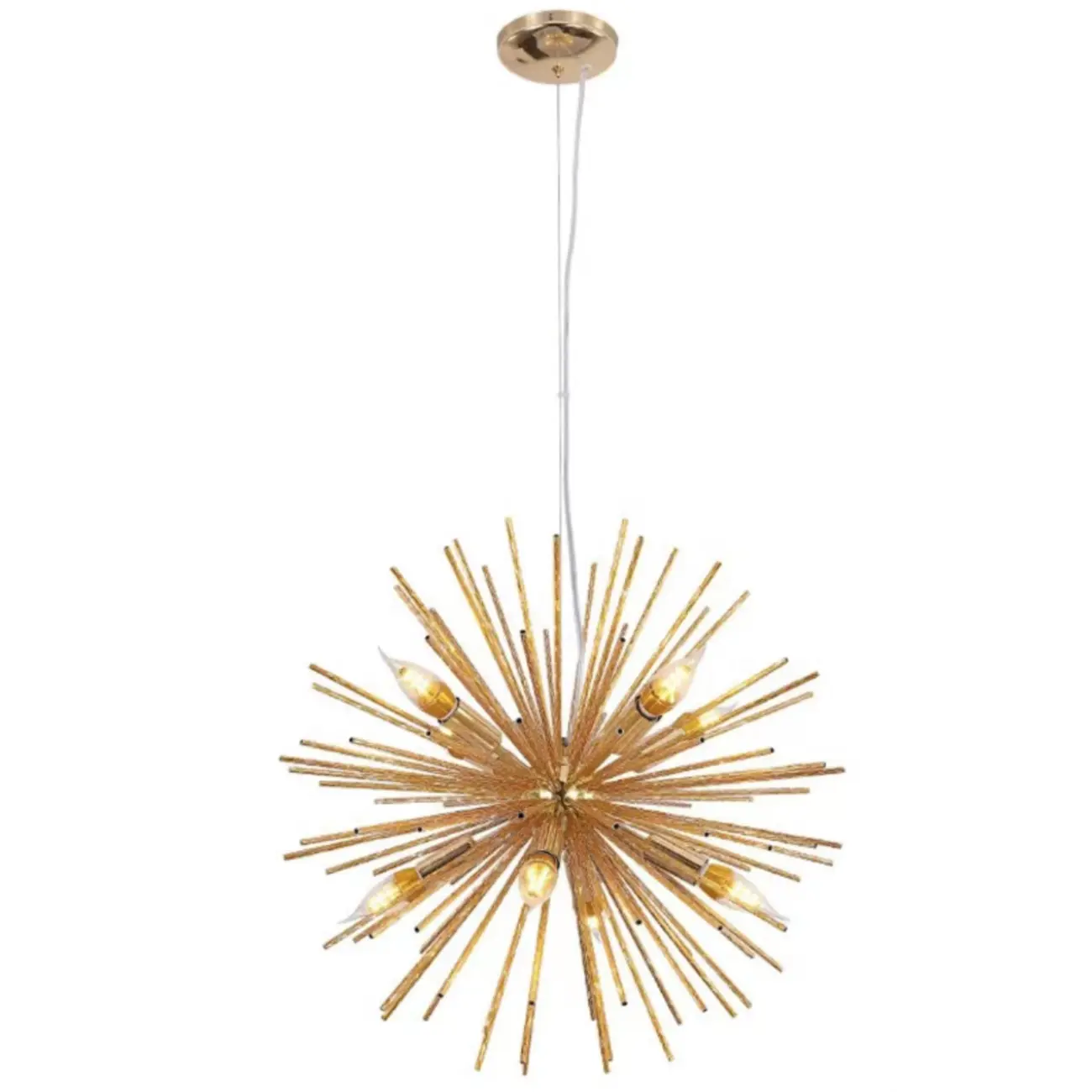 Modern Starburst Aluminum Chandelier for Dining Room Decor Image - 4 | homeyfad