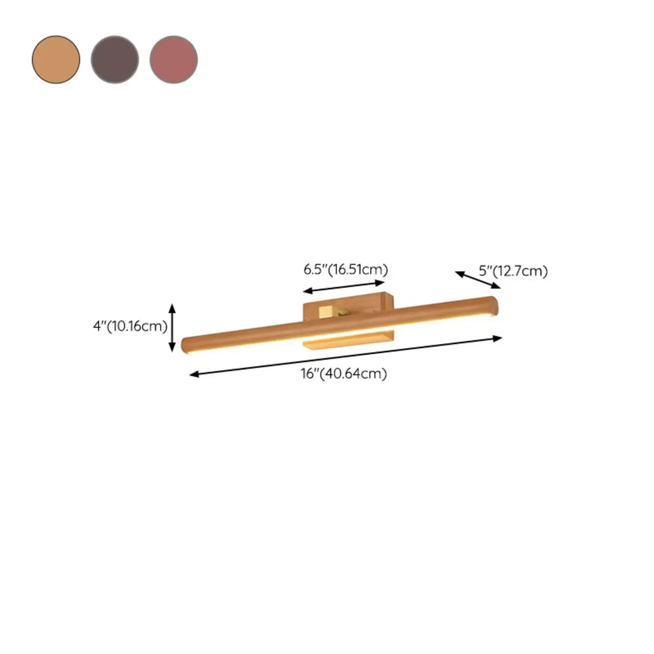 Modern Linear Wooden LED Vanity Light with Wall Mounted #size