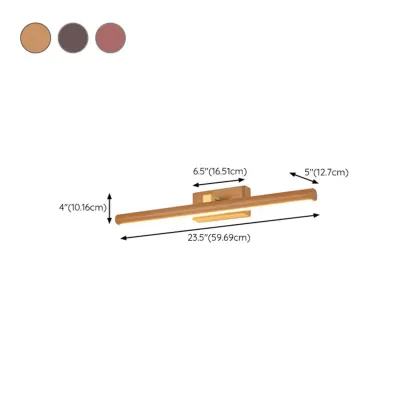 Modern Linear Wooden LED Vanity Light with Wall Mounted Image - 21