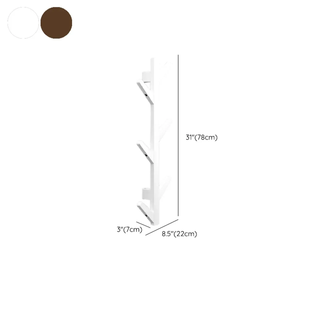 Modern Bamboo Wall-Mounted Coat Rack #size