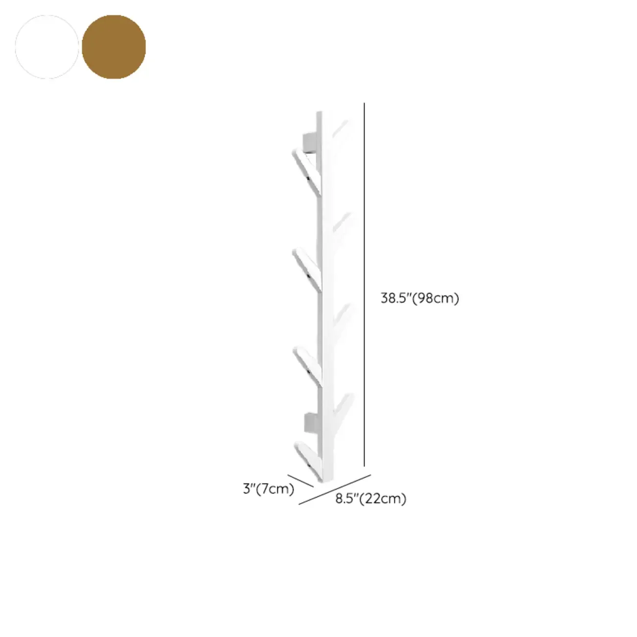 Modern Bamboo Wall-Mounted Coat Rack Image - 13