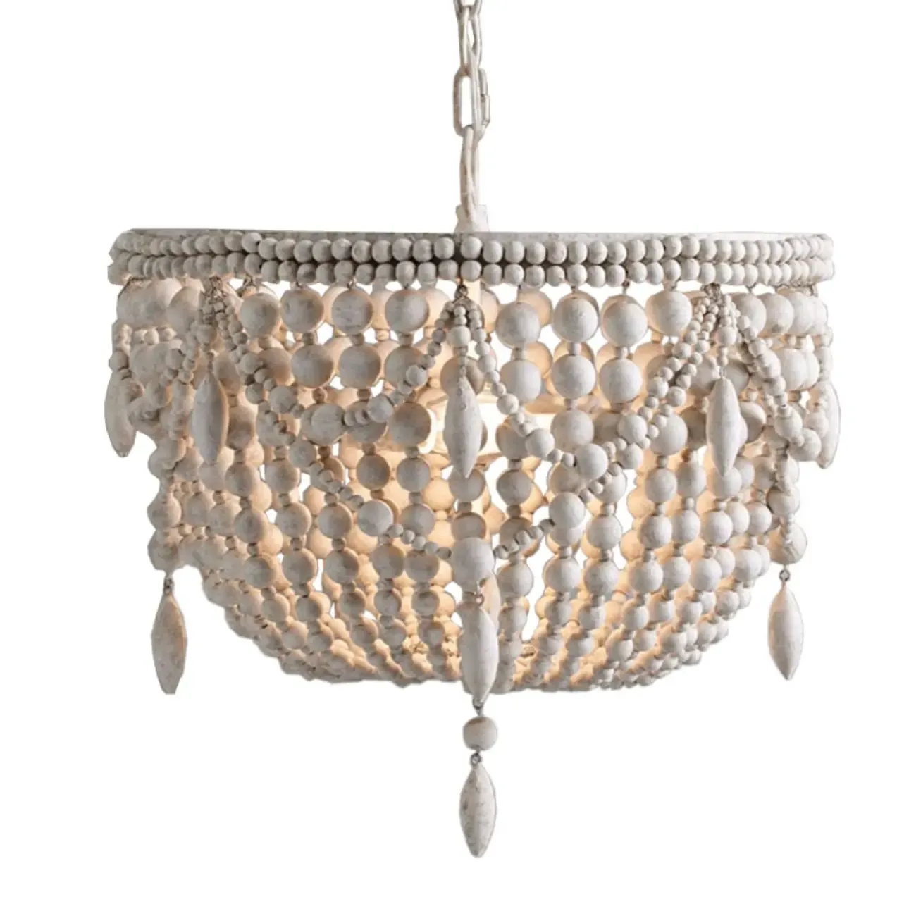 Elegant White Beaded Chandelier for Modern Dining Room Image - 7