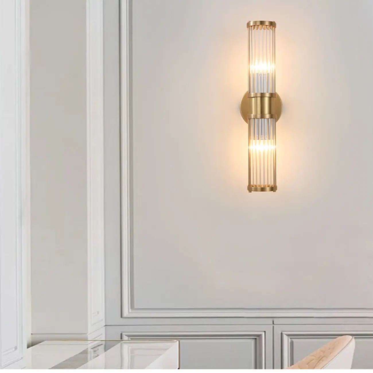 Modern Vertical Glass LED Bathroom Vanity Light with Mini Size Image - 7 | homeyfad