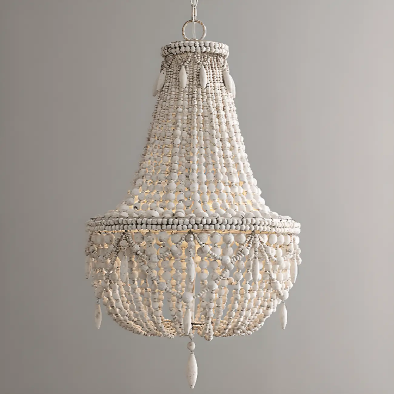 Elegant White Beaded Chandelier for Modern Dining Room Image - 8 | homeyfad