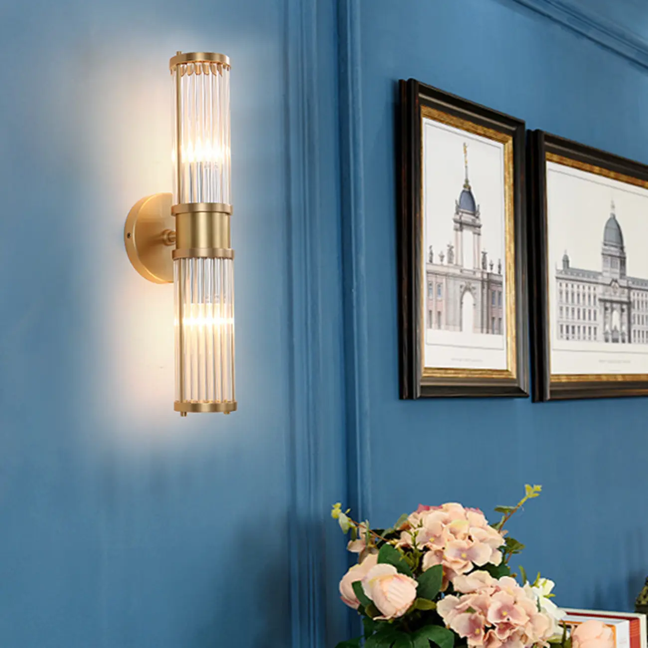 Modern Vertical Glass LED Bathroom Vanity Light with Mini Size Image - 8 | homeyfad