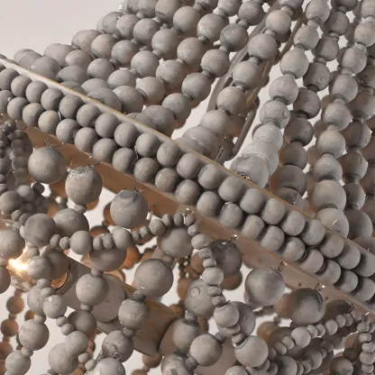 Elegant White Beaded Chandelier for Modern Dining Room Image - 10