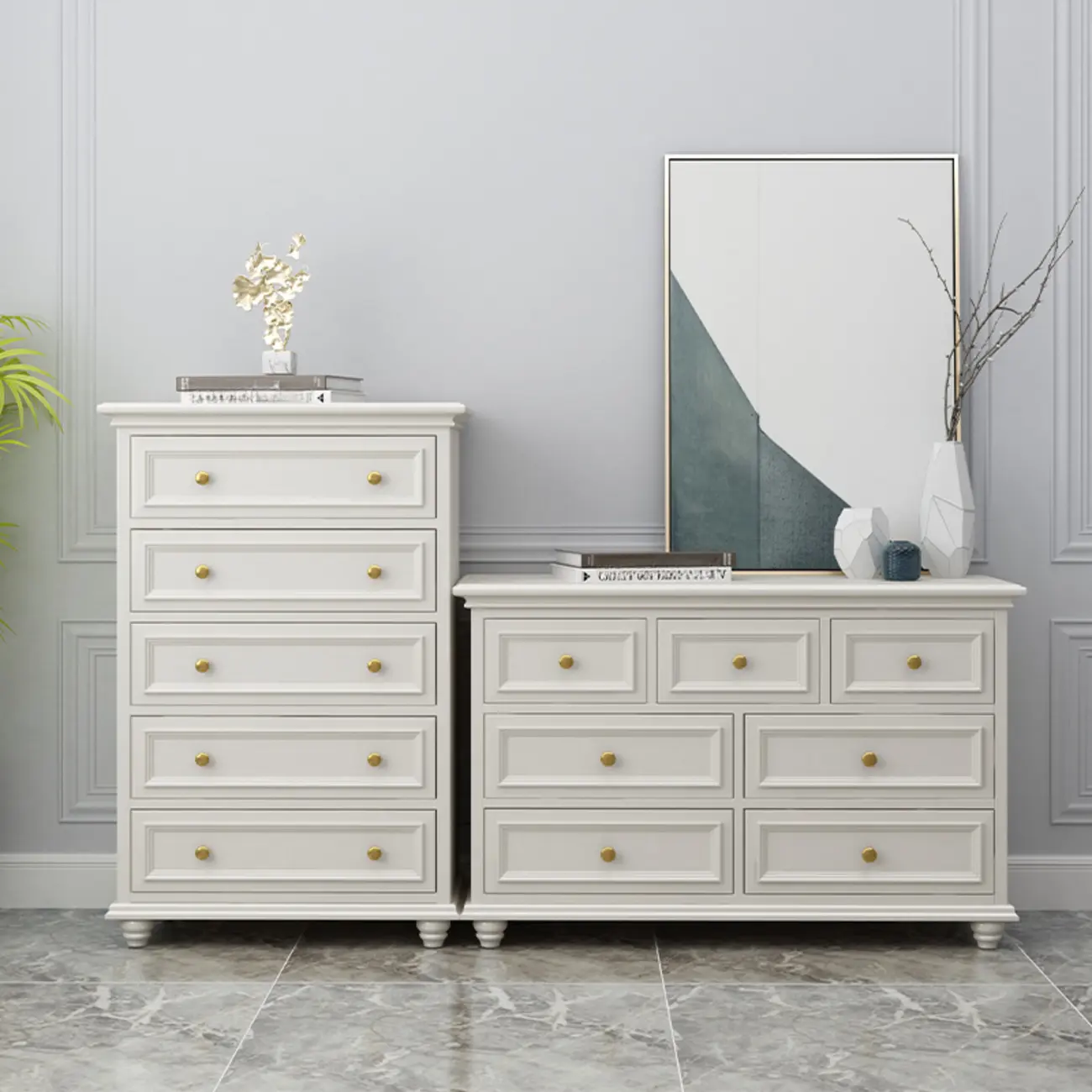 Glam White Wood Dressers & Chests for Bedroom Image - 1 | homeyfad
