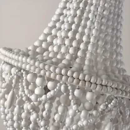 Elegant White Beaded Chandelier for Modern Dining Room Image - 11